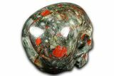 Realistic Bloodstone (Heliotrope) Skull - South Africa #382167-3
